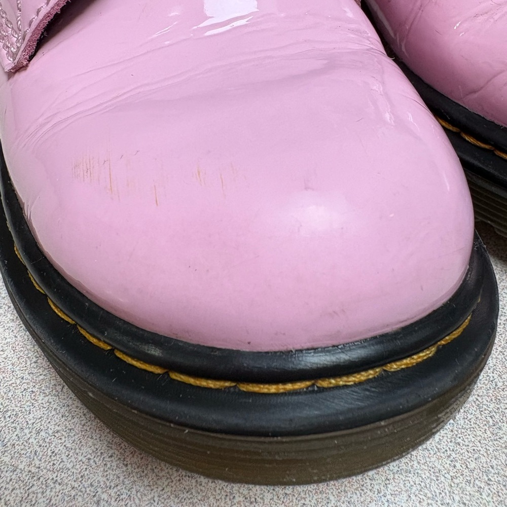 Girls Dr Martens Doc Martens Pink Patent leather  Boots Size 13 1460 - Picture 7 of 8